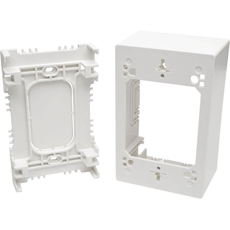 Tripp Lite Single-Gang Surface-Mount Junction Box Wallplate White TAA N080-SMB1-WH