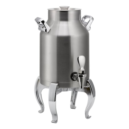 Service Ideas Thermo-Urn Dairy Dispenser 1.5-Gallon Vacuum Insulated Dispenser with Regal Leg in Brushed Stainless DD15BSRG