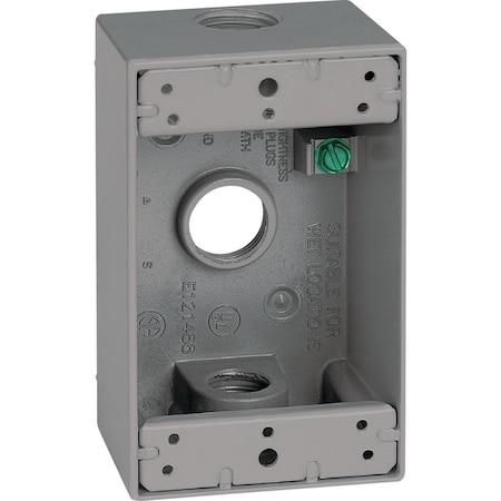 Southwire Single Gang 1/2'' 3-Hole Gray Weatherproof Junction Box WB1350-UPC
