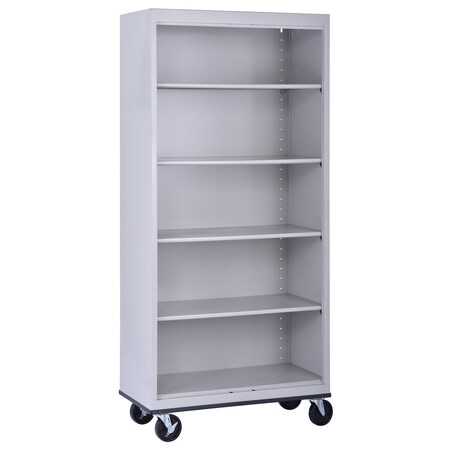 Sandusky Lee Mobile Bookcase, 5 Shelf, Dove Gray, 78x36 BM40361872-05