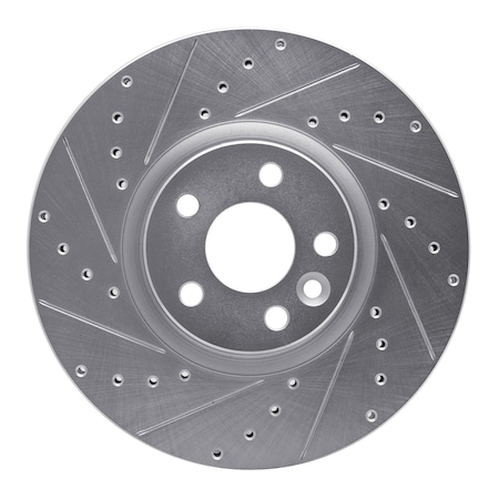 Dynamic Friction Co DFC Brake Rotor - Drilled and Slotted - Silver 631-27055L