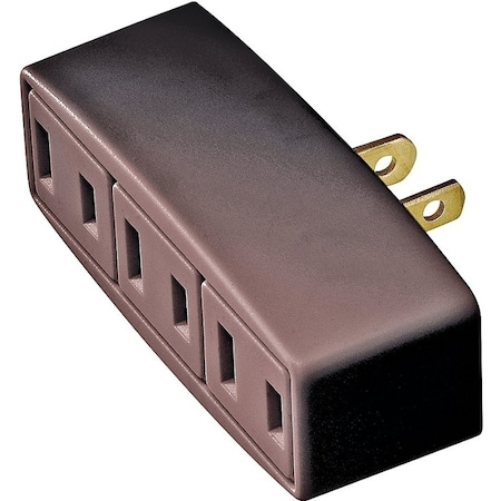 Eaton Wiring Devices Plug Adapter, Swivel, 1-15R, 0 ft., Brown 1747B-BOX