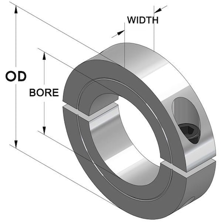 Climax Metal Products H2C-175 Two-Piece Clamping Collar Recessed Screw H2C-175