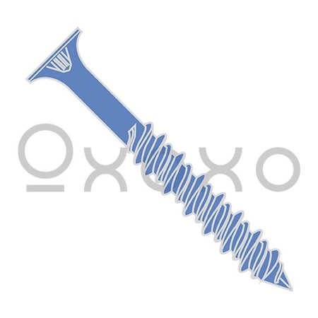 Oxoxo 1/4X1 1/4 Phillips Flat Concrete Screw With Drill Bit Blue Perma Seal, 100PK 283298