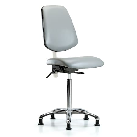 Blue Ridge Ergonomics Clean Room Chair Vin Med Ben Chair, Med, Bk, Dov, CL100, No Arms, 22" to 29" Height, Vinyl, Dove BR-NCR-VMBCH-MB-CR-T0-A0-NF-RG-8567