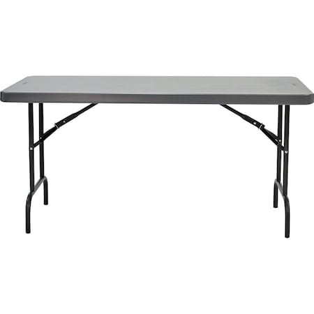 Iceberg IndestrucTable Commercial Folding Table, Charcoal Top and Frame, 30 in W x 60 in L x 29 in H 65517