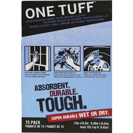 Trimaco Wiping Cloth Rag, 16-1/2 x 12 in, Dupont Sontara, Blue 84075