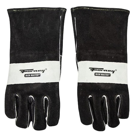 Forney Iron Master Series Welding Gloves, L, Extended Gauntlet Cuff, Split Cowhide Leather Palm 55102