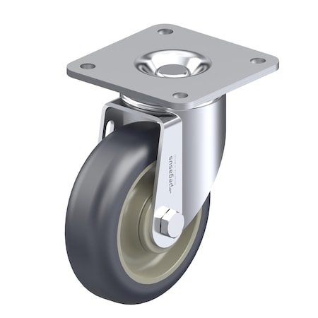 Pegasus Caster, Swivl Plate, Gray Urethane, 250 lb. P12S-UP035D-P4