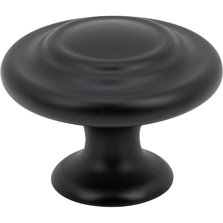 Designperfect 1-5/16 Diameter Round Cabinet Knob, Matte/Flat Black DPA-R38KBLK