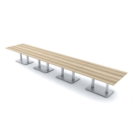 Skutchi Designs Rectangle Conference Table With Power Unit, 48 in W, 264 in L, Brown HAR-REC-48X264-DOU-K525-NA
