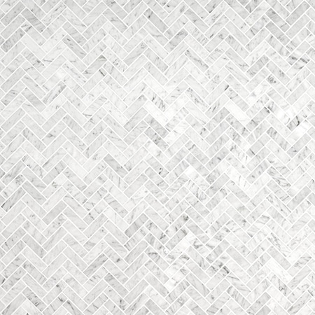 Msi Carrrara White Herringbone 12 In. X 12 In.  Polished Marble Mesh-Mounted Mosaic Tile, 10PK ZOR-MD-0351