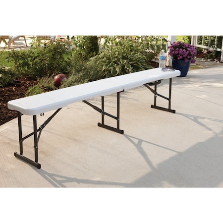 Lifetime 6 Ft. White Granite Fold-In-Half Bench 80305