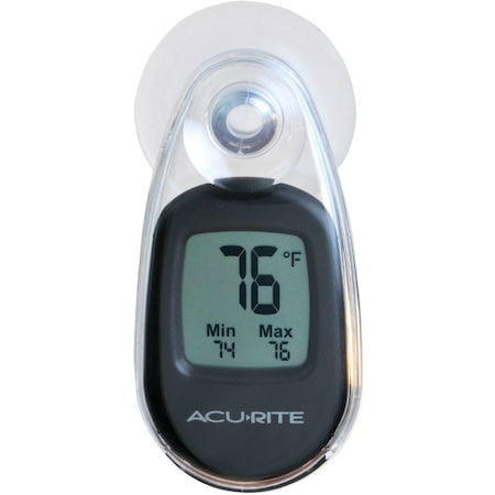 Acurite -4 deg F to 158 deg Fahrenheit Black Window Thermometer 00318A2