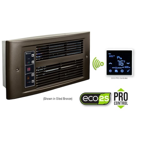 King Electric PX ECO2S WALL HEATER, 208V 1750W, WITH ECO PRO 7-DAY PROGRAMMABLE CONTROLLER, OILED BRONZE PX2017-ECO2S-PRO-OB