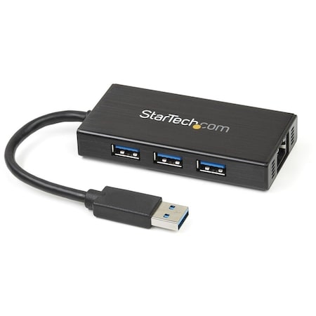 Startech.Com PORTABLE USB 3.0 HUB W/ GIGABIT ETHERNET ST3300GU3B