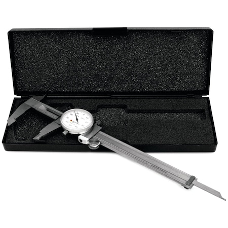 Performance Tool 6 in. Dial Caliper, Stainless Steel, SAE Metric Measurement W80151