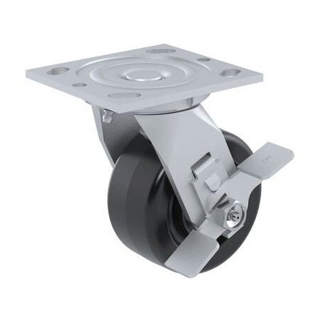 Vestil Phenolic Swivel With Brake Caster 4 In. Diameter x 2 In. Width 800 Lb. Capacity Black CST-VE-4X2PH-SWB