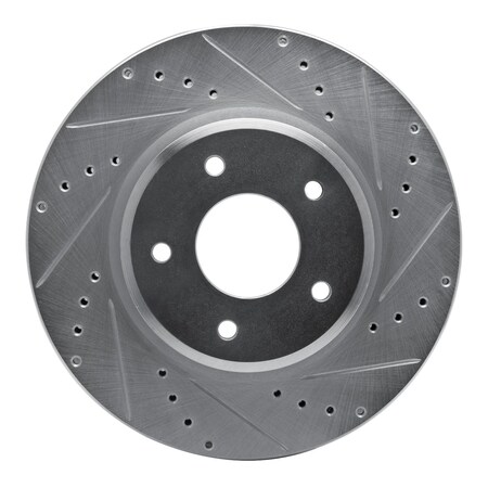 Dynamic Friction Co DFC Brake Rotor - Drilled and Slotted - Silver 631-52016R