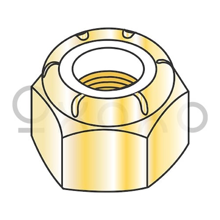 Oxoxo 1/4-20 NE Nylon Insert Hex Lock Nut Zinc Yellow, 2000PK 414357