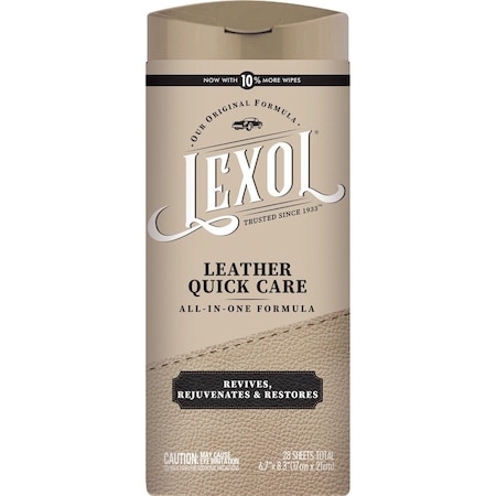 Lexol Quick Care Leather Cleaner And Conditioner 30 sheet Wipes, PK28 LXWQC28