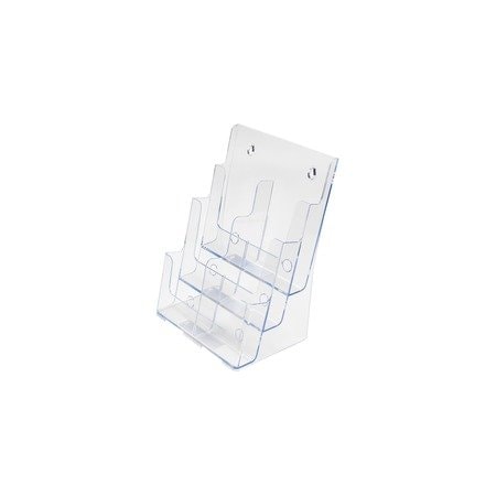 Deflecto Docuholder, 3 Tier, Wall-Mount, Clear 77401