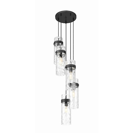 Z-Lite Fontaine 5 Light Chandelier, Matte Black, 14.5 In W x 15 In H 7002P5-5R-MB