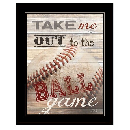 Homeroots Take Me Out to the Ball Game 2 Black Framed Print Wall Art 407786