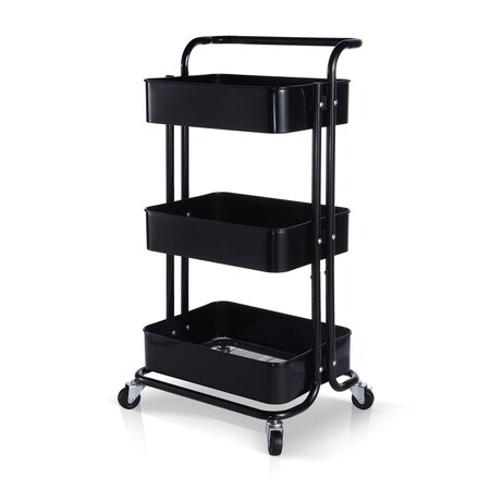 Edendirect Bar Carts, Steel, 99 lbs Load Capacity, 3 Shelves, 14.4 in L, 17.7 in W, 6.1 in H ED-FNCART171333B