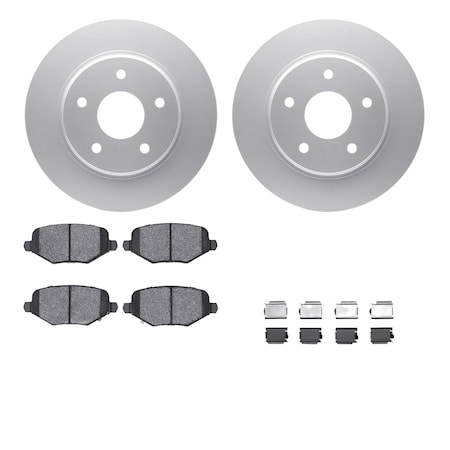 Dynamic Friction Co DFC GEOSPEC Coated Rotors with 5000 Brake Pads - Ceramic and Hardware 4512-40148