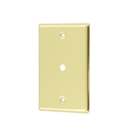 Leviton Telephone/Cable Wallplate, Standard Size, Gang 1, Brass 81013