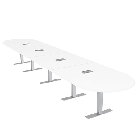 Skutchi Designs 18ft Racetrack Conference Table With Power | Harmony Series | 18 Person Meeting Room Table HAR-RAC-48X216-T-W960-ESIL