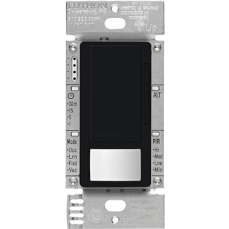 Lutron Motion Snsr, PIR, 120-277V AC, Blk MS-Z101-BL
