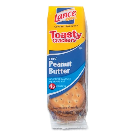 Lance Toasty Crackers, Peanut Butter, 1.25 oz Packet, 24PK OFXSN40654
