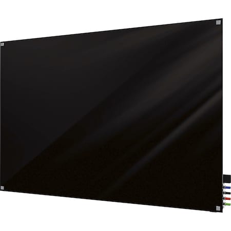 Ghent Dry Erase Board, Glass, 36 in, 48 in, No Frame Frame, Black, Gloss HMYSM34BK