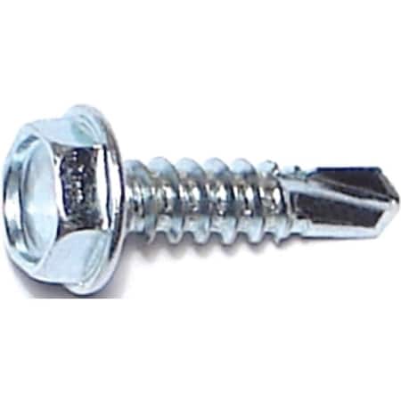 Midwest Fastener Self-Drilling Screw, #10 x 3/4 in, Zinc Plated Steel Hex Head Hex Drive 3289