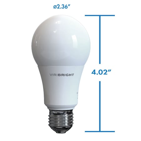 Viribright A19 E26 60W LED LIGHT BULB 2700K, 4PK EA19/27K/640338-4