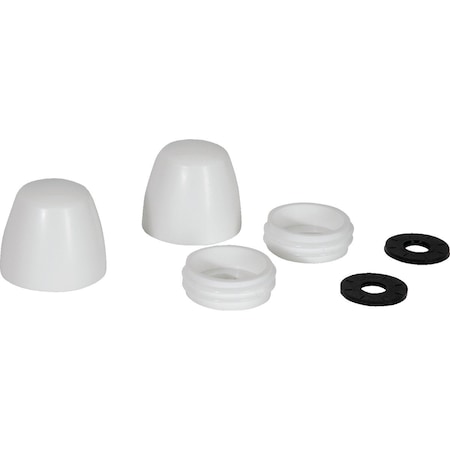 Fluidmaster Secure Cap White Plastic Screw-On Toilet Bolt Caps, 2PK 7110T-002-P10