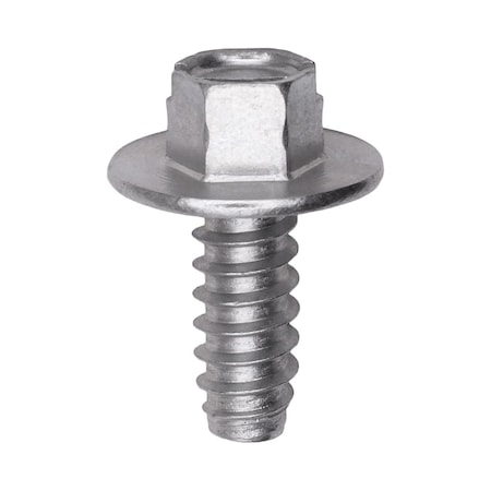 Auveco Slotted Hex Washer Head License Plate Screw #14 x 5/8in Zinc, 50PK 16422
