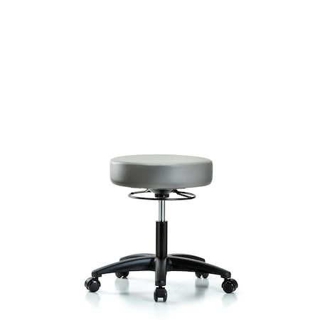 Blue Ridge Ergonomics Vinyl Stool, Desk, Casters, Sterling BR-VDHSO-RG-RC-8840