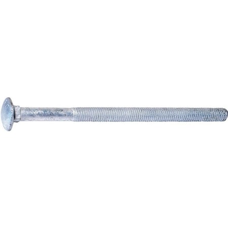 Midwest Fastener 0 Carriage Bolt, 1213 in Thread, NC Thread, 8 in OAL, 2 Grade 5530