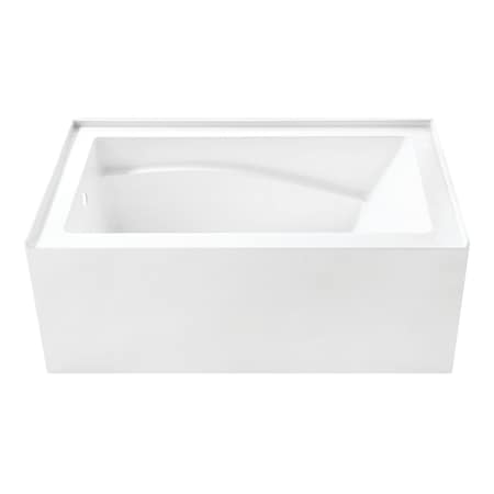 Kingston Brass 54" Acrylic Rectangular 3-Wall Alcove Tub, Left Hand Drain and Anti-Skid Surface, Glossy White VTAM5432L22D