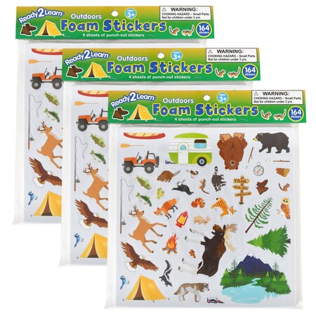 Ready 2 Learn Foam Stickers, Outdoors, 164-Piece Set, 3PK CE10124
