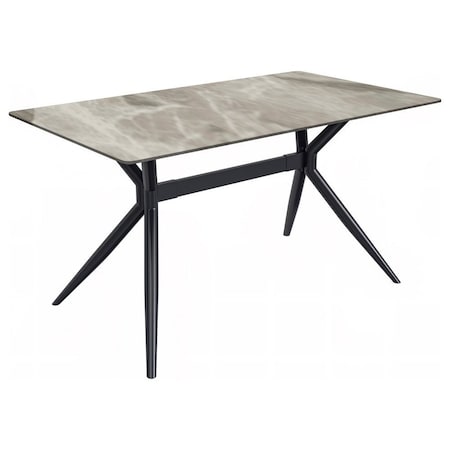 Leisuremod Rectangular 55.11 in W, 29.9 in L, Stone/Stainless Steel, Deep Grey ETBL-55DGR-S