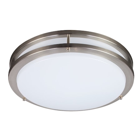 Energetic Lighting 16in LED Ceiling Light, Dimmable Modern Flush Mount, Brushed Nickel, Selectable Color and Watts FMB16R22E92750