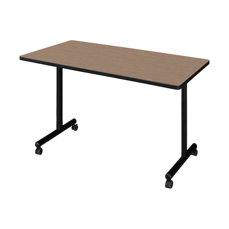 Regency Kobe Mobile T-Base Training Seminar Table, 48 in W, 30 in L, Noble Oak MKTRCC4830NO