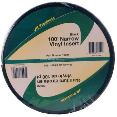 Jr Products 100 ft. Narrow Vinyl Insert - Black JRP11291