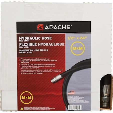 Apache 1/2'' x 24'' Male to Male Hydraulic Hose 98398306