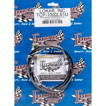 Lokar TCP-1000LS1U Polished Universal Throttle Cable for LS Engine LOKTCP-1000LS1U