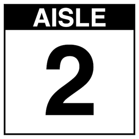 5S Supplies Warehouse Aisle 2 Sign - 12in x 12in - SINGLE - BRKT - PVC AISLE2-12X12-SINGLE-BRKT